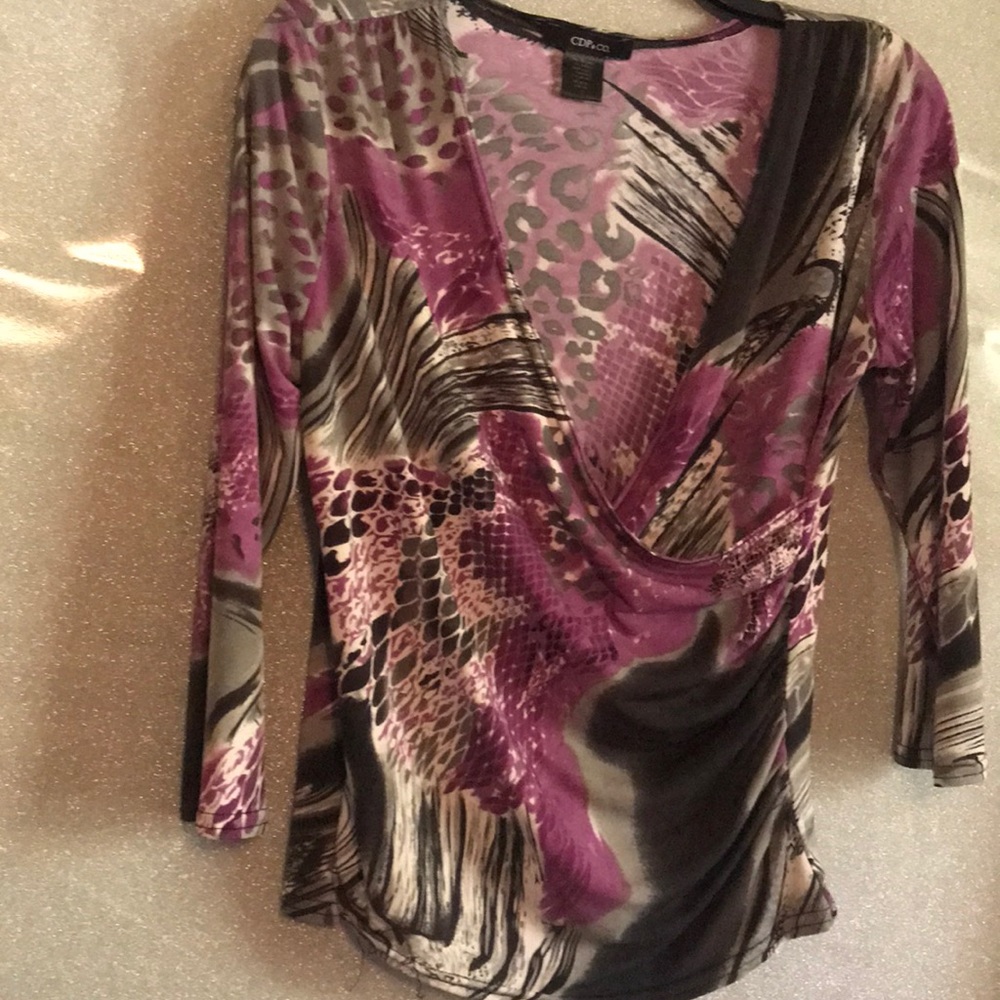 Purple animal print blouse